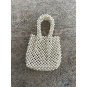 Women's Unbranded White Pearl Beaded Mini Bag One Size